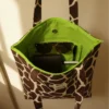 Bolsa de tela estilo tote bag con estampado de jirafa