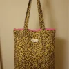 Bolsa leopardo (1) Bolsa de tela estilo tote bag con estampado leopardo