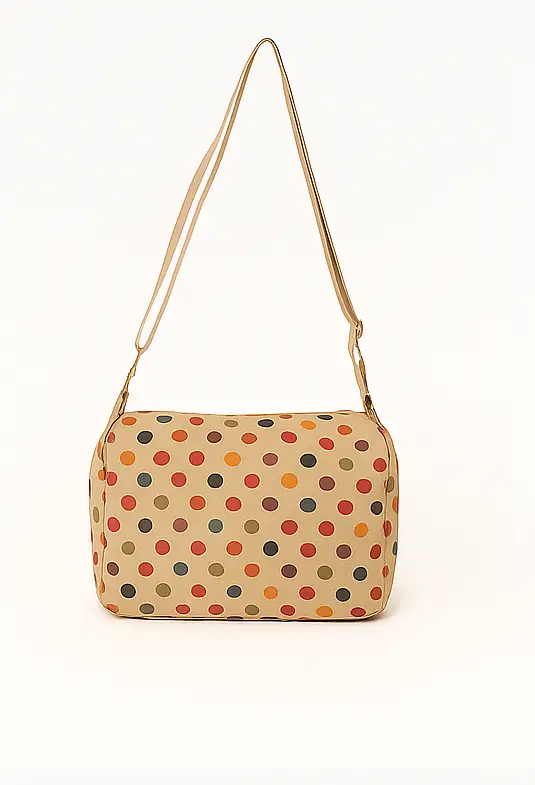 Bolso bandolera pequeño con estampado de lunares de colores