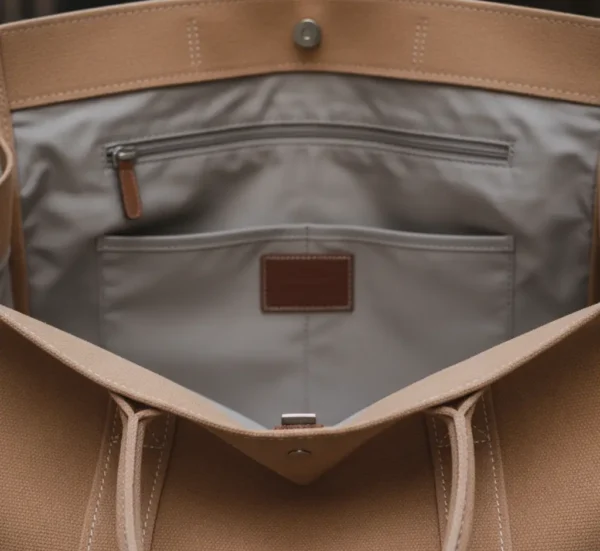 Bolso estilo tote de hombro elegante en color beige clásico