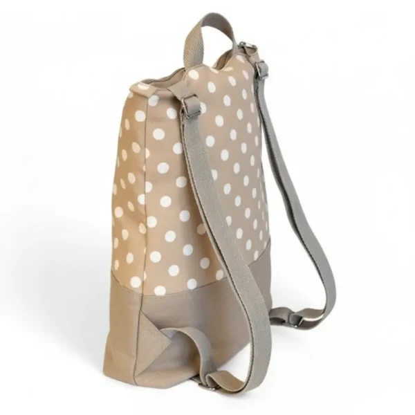 Mochila casual pequeña de lona con estampado de lunares